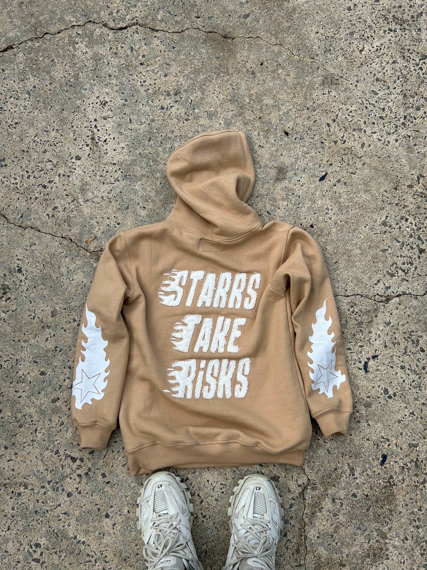 Light  Brown STARRS TAKE RISK Hoodie